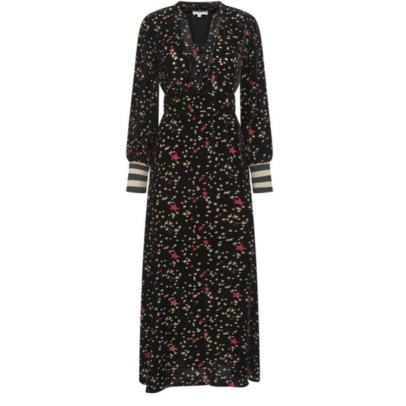 Celestial Print Black Dress with Sash Tie, EUC size Medium - Picture 1 of 5